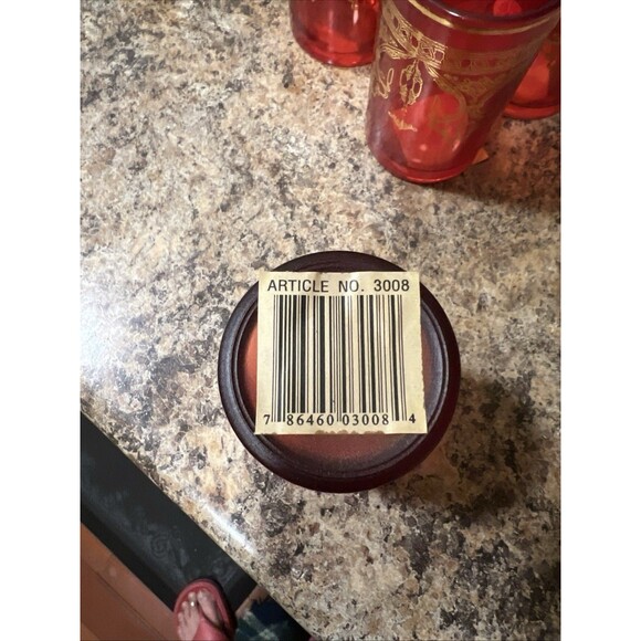 Home Essential & Beyond Red Gold Glass Tumblers Set of 6 Turkish Tea/ Juice 4 oz - Picture 13 of 13